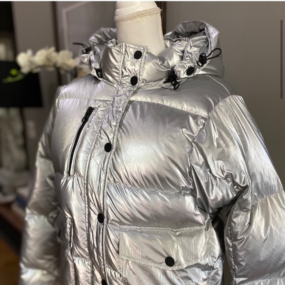 Blanc Noir Mont Blanc Down Puffer Jacket Silver XS - Picture 5 of 6